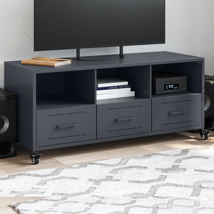 Meuble TV en acier anthracite 100,5 cm - Jusqu'à -34% de remise