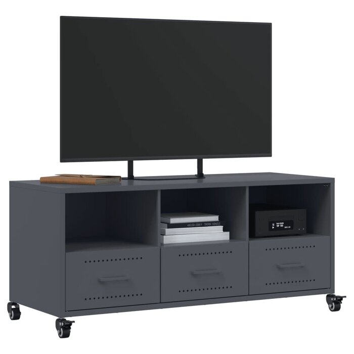 Meuble TV en acier anthracite 100,5 cm - Jusqu'à -34% de remise