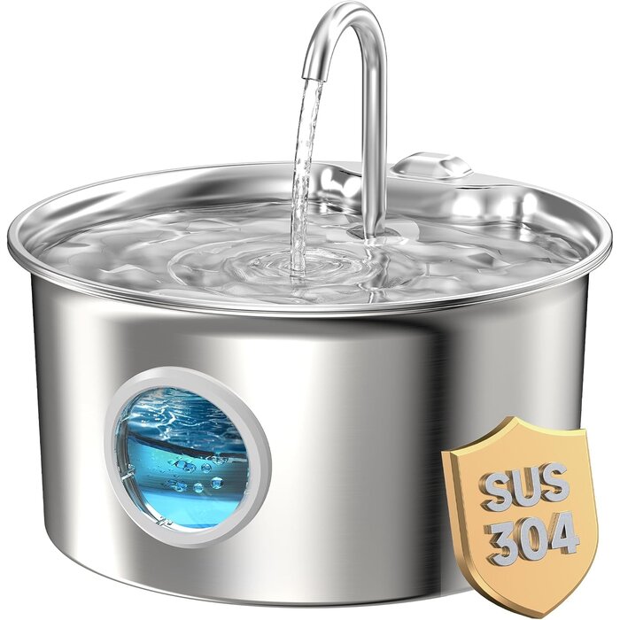 Fontaine à eau pour chat inox 2,6L - Silencieuse - Jusqu'à -32%