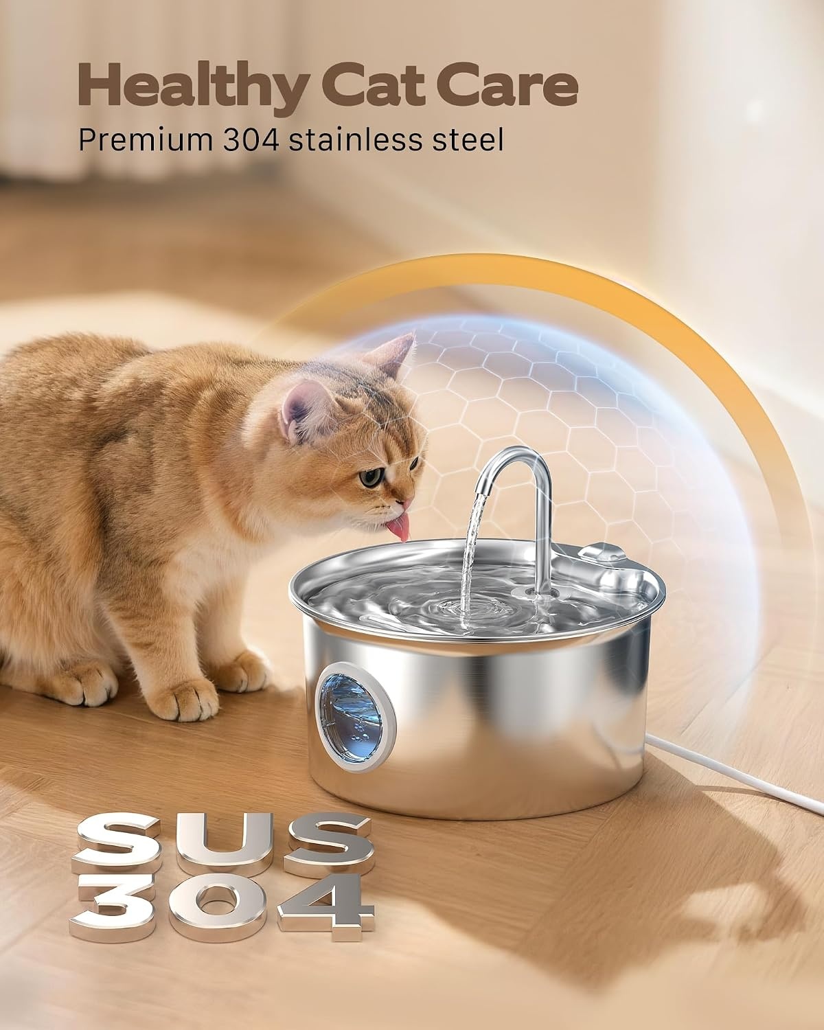 Fontaine à eau pour chat inox 2,6L - Silencieuse - Jusqu'à -32%
