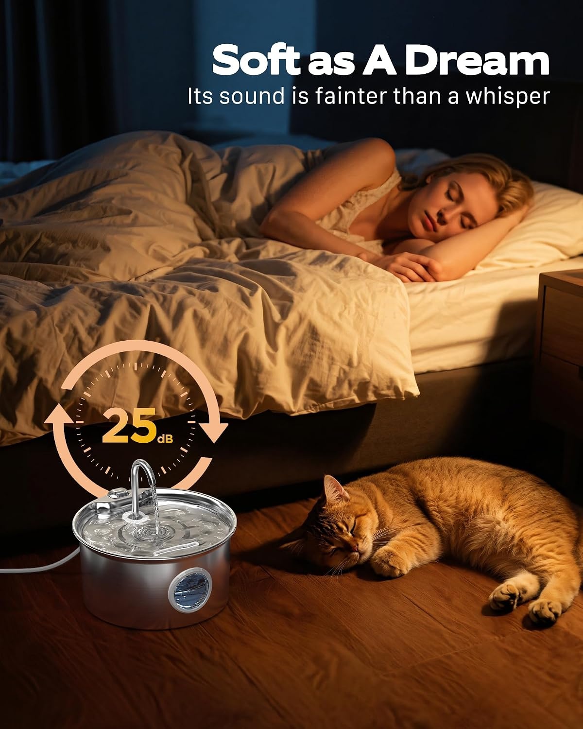Fontaine à eau pour chat inox 2,6L - Silencieuse - Jusqu'à -32%