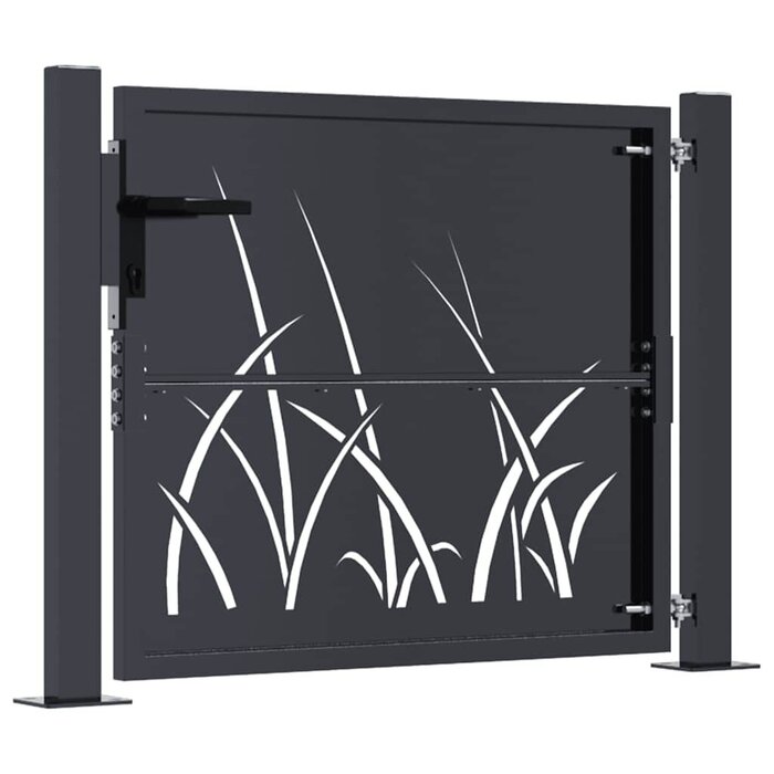 Portillon de jardin design 105x105 cm - Acier anthracite - Jusqu'à -35%
