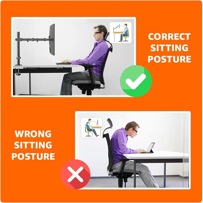 Bras de moniteur ergonomique réglable - Noir - Jusqu'à 32% de remise