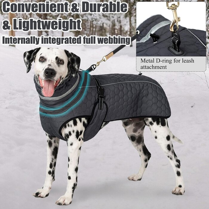 Manteau d'hiver pour chien avec harnais - Gris - Jusqu'à -31%