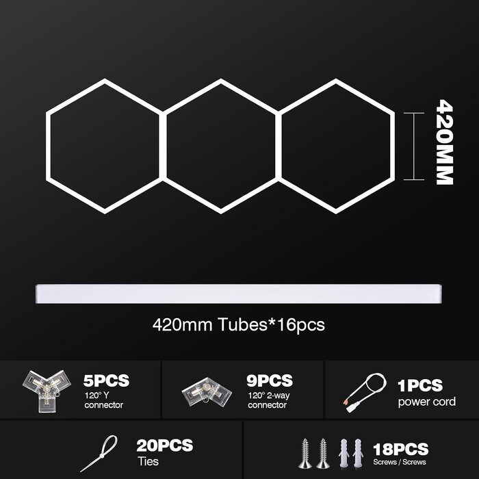 Système d'éclairage LED hexagonal - 128W - Jusqu'à 34% de remise