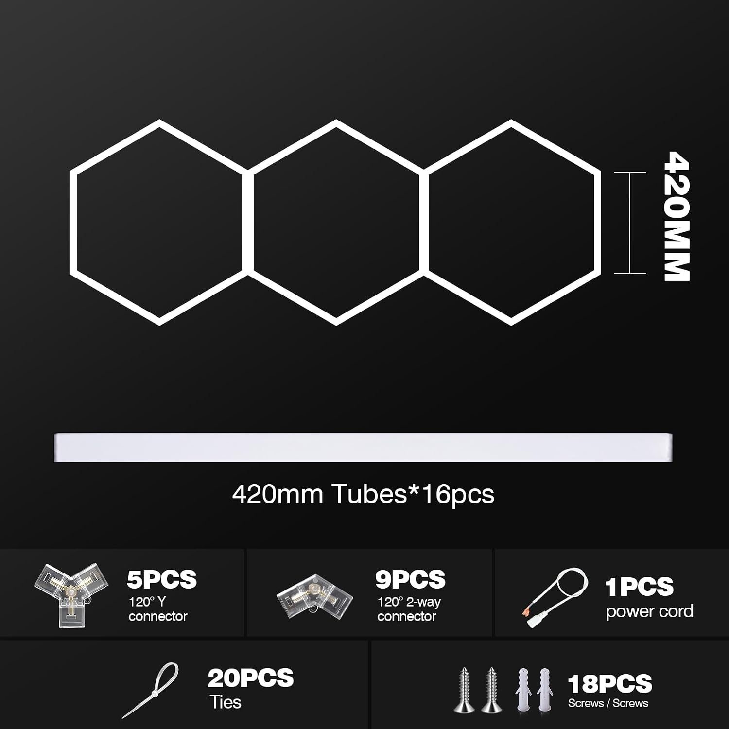 Système d'éclairage LED hexagonal - 128W - Jusqu'à 34% de remise
