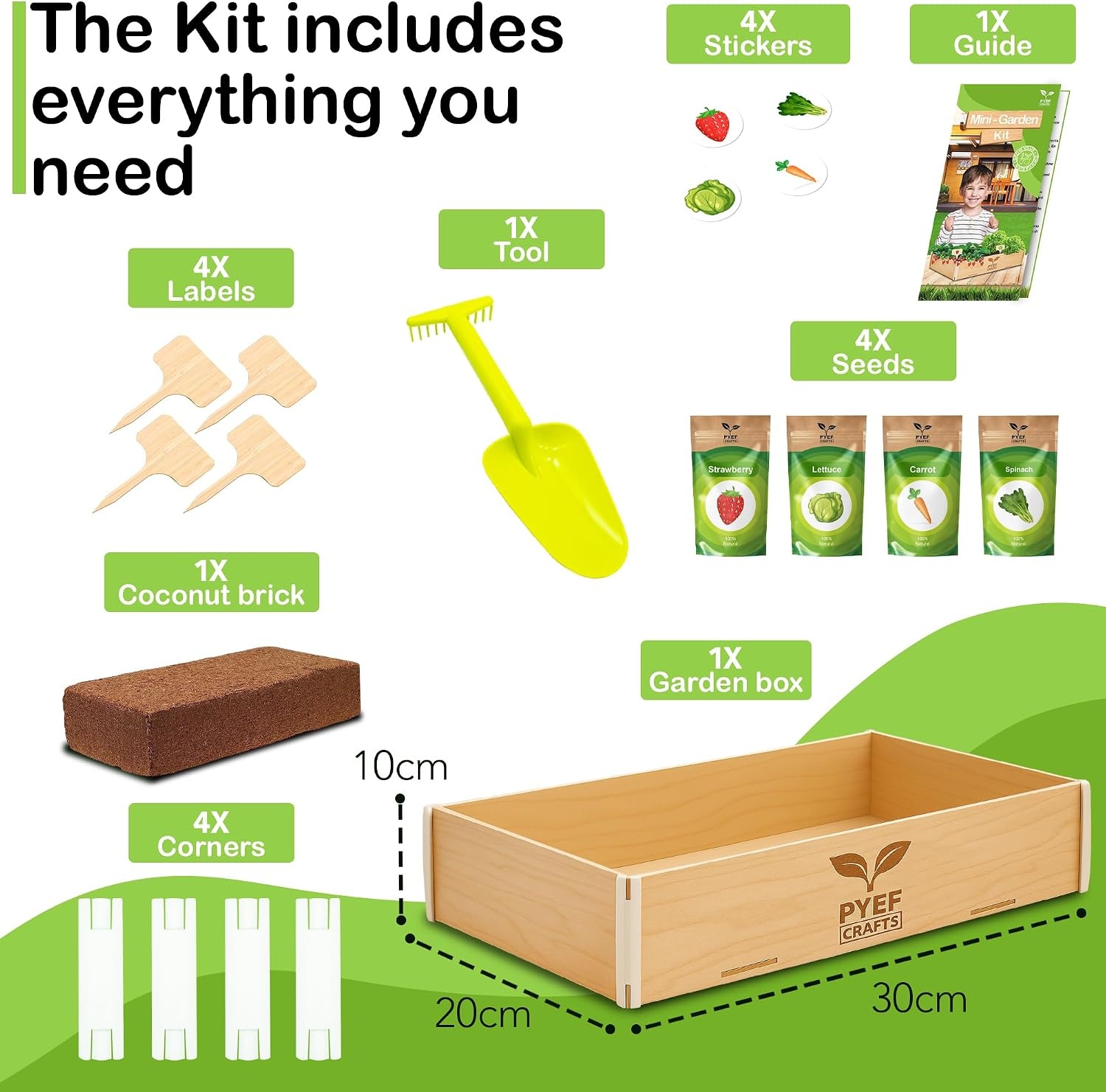 Kit de jardinage enfant - Mini potager d'intérieur - Jusqu'à 30% de remise