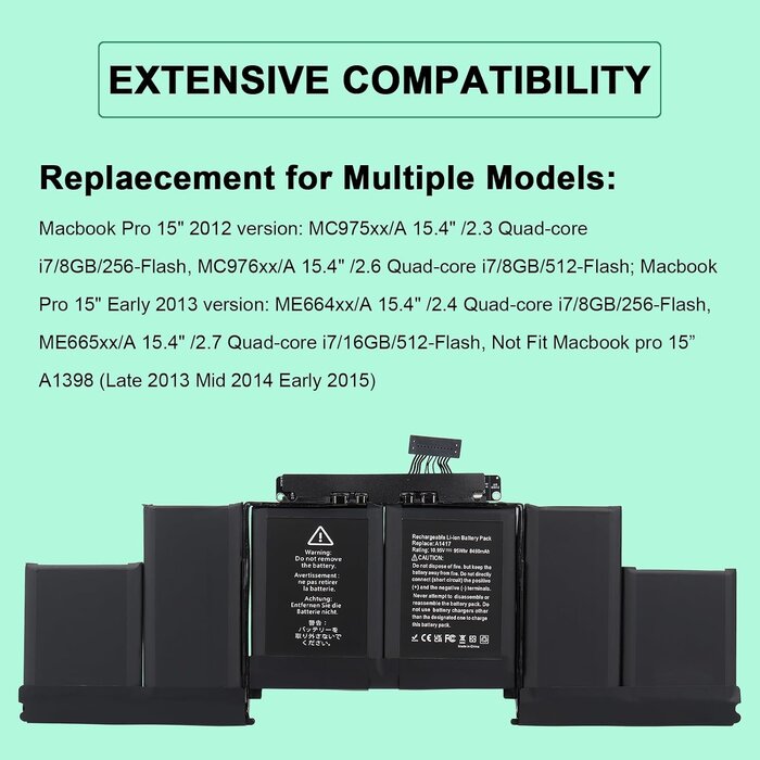 Batterie pour MacBook Pro 15" Retina A1398 - Jusqu'à 34% de remise