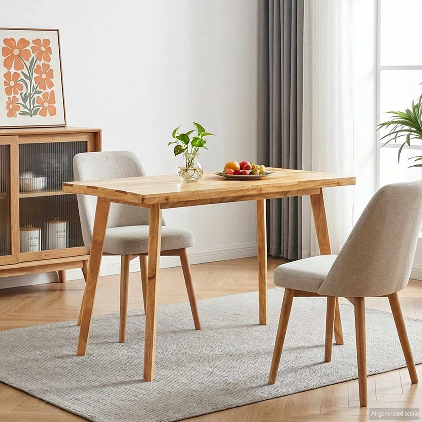 Table à manger bois de manguier massif - 100cm - Jusqu'à 35% de réduction