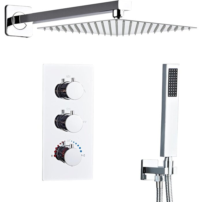 Mitigeur douche encastrable noir mat 25cm - Jusqu'à -34%