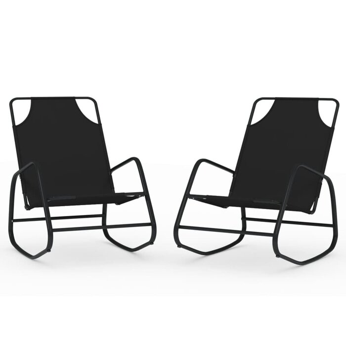 Lot de 2 chaises longues à bascule noires - Jusqu'à -34% de remise