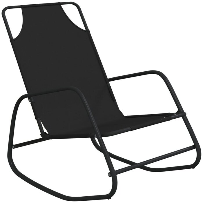 Lot de 2 chaises longues à bascule noires - Jusqu'à -34% de remise