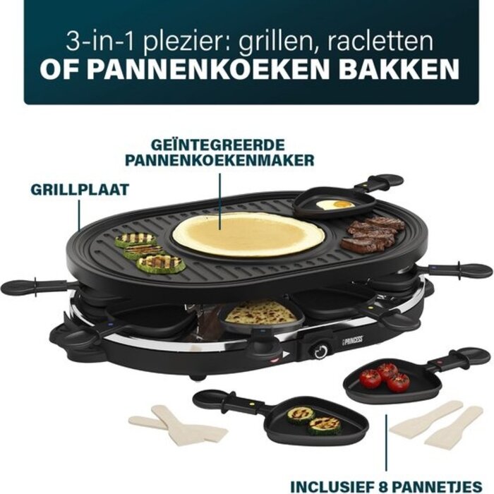 Appareil à raclette et crêpière 8 pers. - Jusqu'à 60% de réduction
