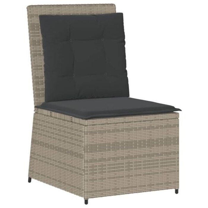 Vidaxl Banc de jardin inclinable en résine tressée gris - Jusqu'à -61%