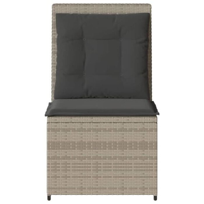 Vidaxl Banc de jardin inclinable en résine tressée gris - Jusqu'à -61%