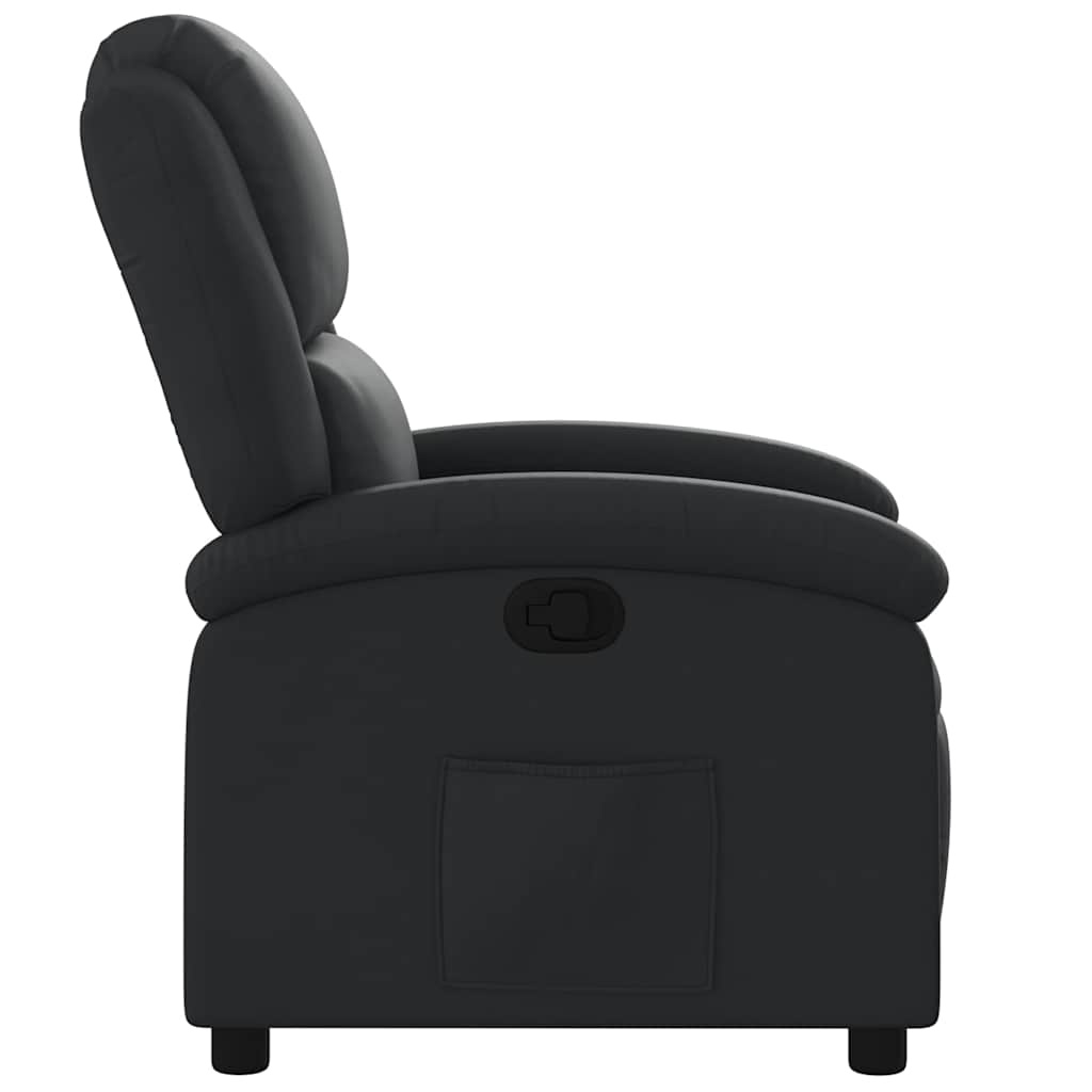 Fauteuil inclinable en cuir véritable noir - Jusqu'à -35%