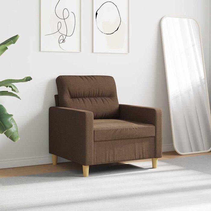 Fauteuil de salon 60 cm tissu marron - Jusqu'à 35% de remise