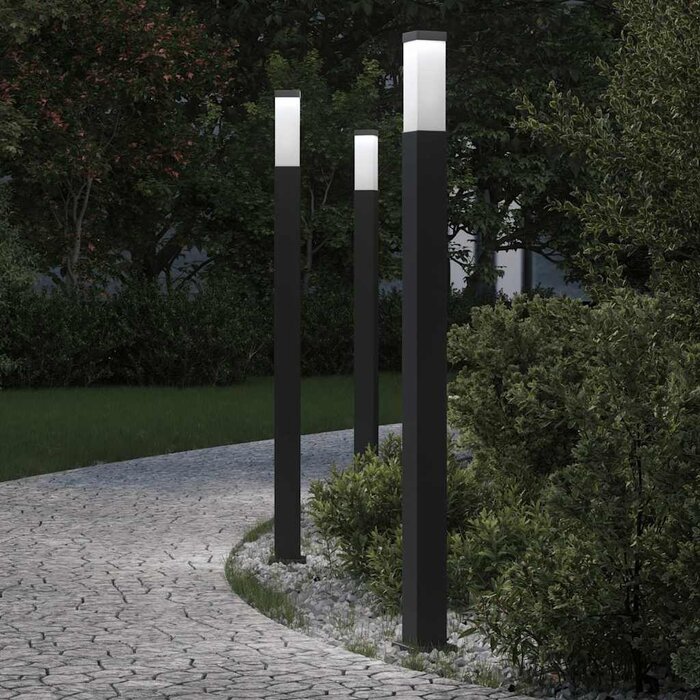 Vidaxl Lot de 3 bornes d'éclairage extérieur 110 cm - Jusqu'à -69% de remise