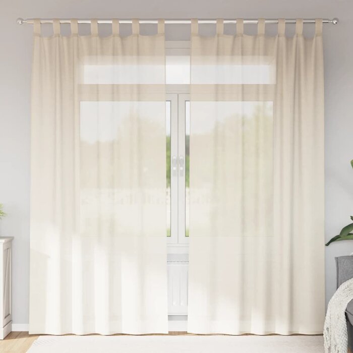 Lot de 2 rideaux voile crème 140x245 cm - Jusqu'à -26%