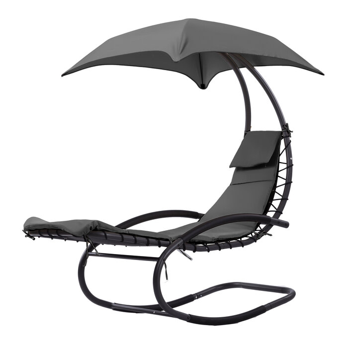 Chaise longue à bascule avec pare-soleil - Anthracite - Jusqu'à 38% de remise