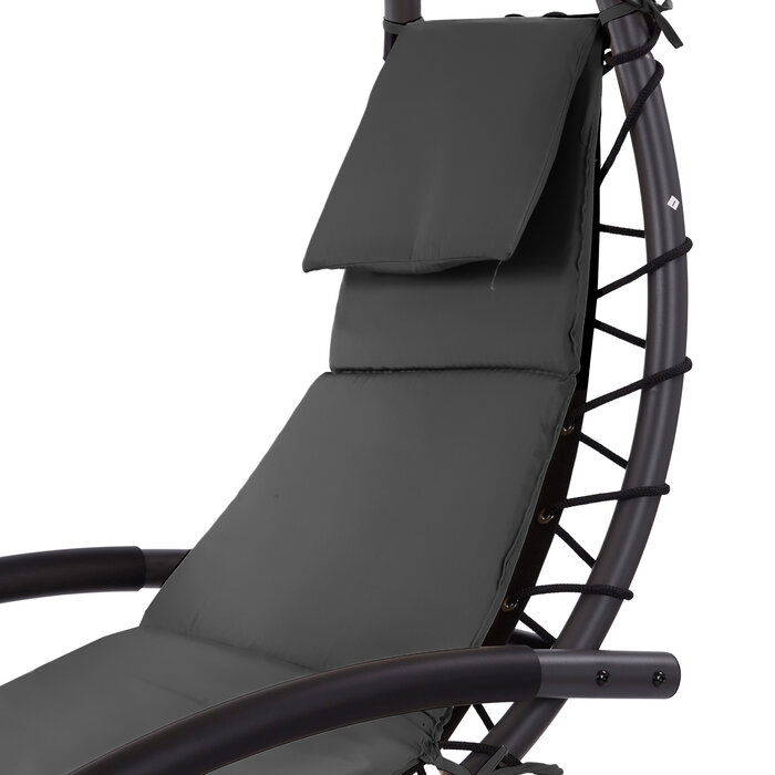 Chaise longue à bascule avec pare-soleil - Anthracite - Jusqu'à 38% de remise