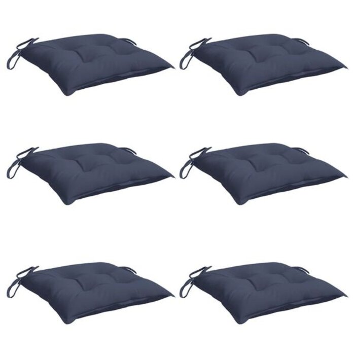 Lot de 6 coussins de chaise 40x40cm - Bleu marine - Jusqu'à -32%