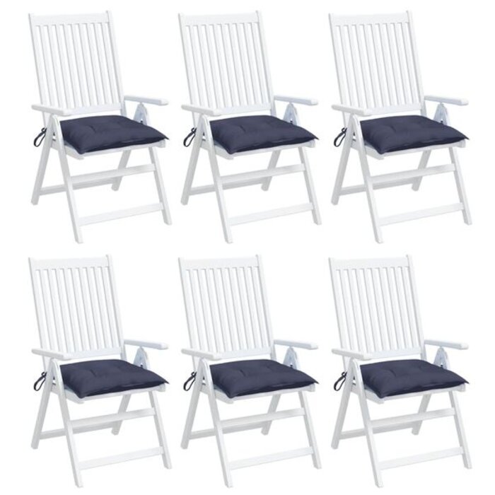 Lot de 6 coussins de chaise 40x40cm - Bleu marine - Jusqu'à -32%