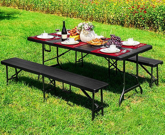 Ensemble table et bancs de camping 8 personnes - Jusqu'à -40%