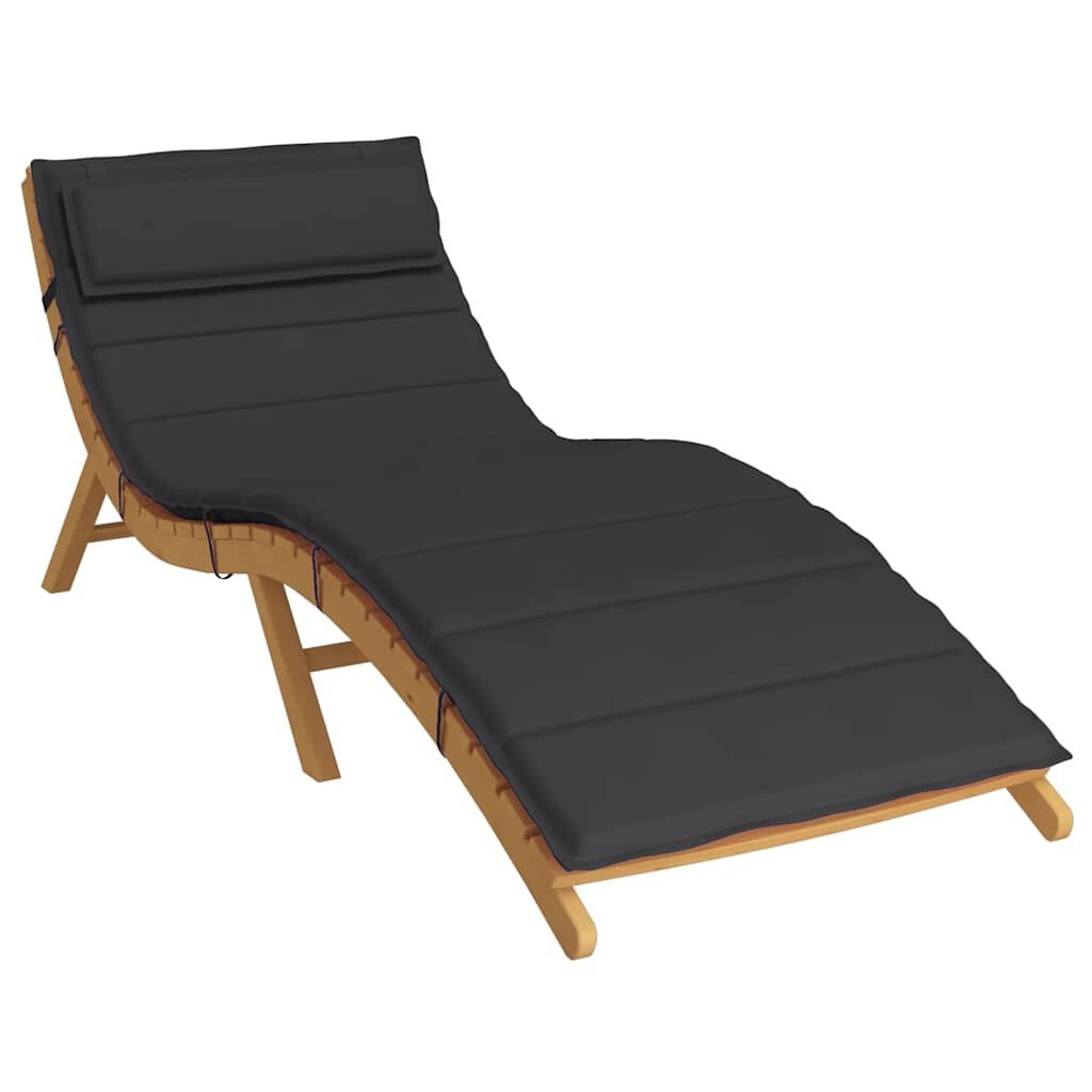 Matelas bain de soleil 180x60cm Oxford noir - Jusqu'à -33%