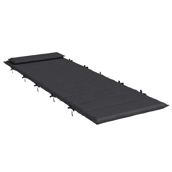 Matelas bain de soleil 180x60cm Oxford noir - Jusqu'à -33%