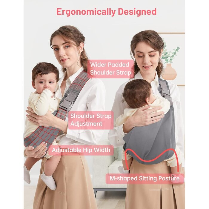 Porte-bébé ergonomique réglable - Gris - Jusqu'à 30% de remise