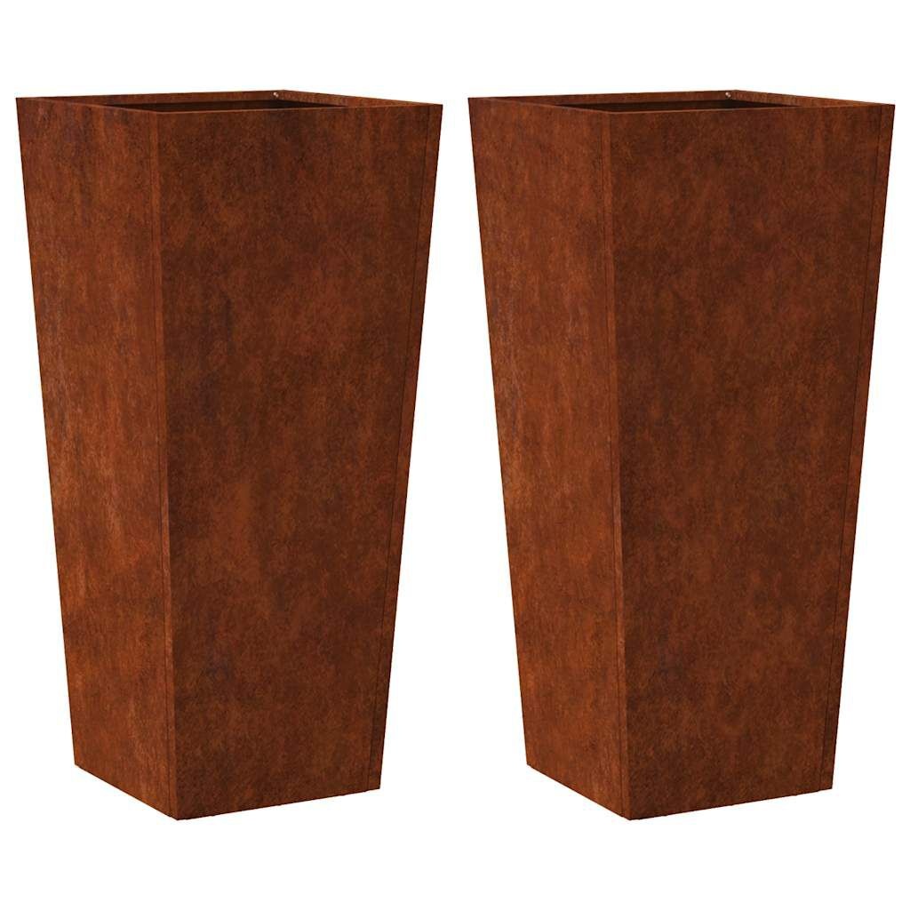 Lot de 2 jardinières en acier corten 35x35x75 cm - Jusqu'à -34%