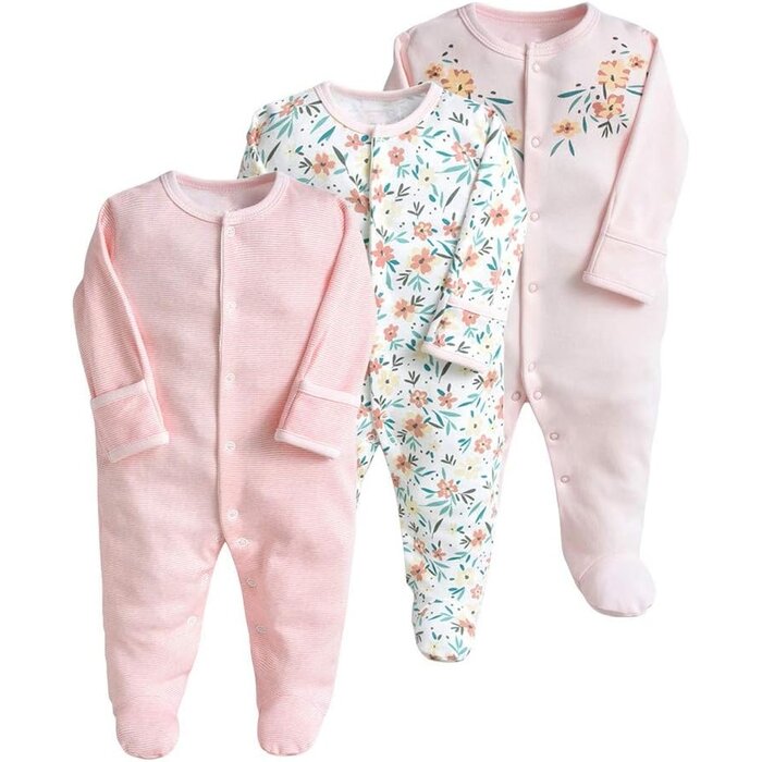 Lot de 3 pyjamas bébé en coton gris - Jusqu'à 32% de réduction