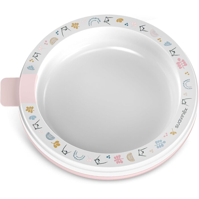 Set de vaisselle pour bébé avec assiette thermique - Rose - Jusqu'à -58%