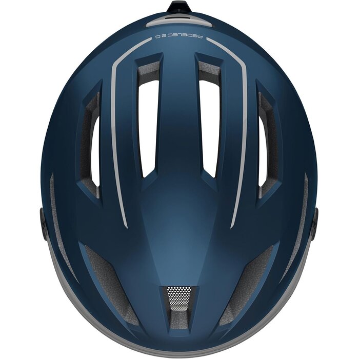 Casque vélo électrique à visière et LED - Bleu mat - Jusqu'à 30% de réduction