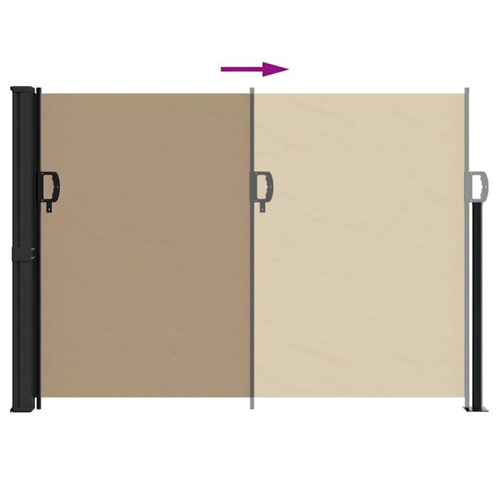 Paravent rétractable taupe 140x500 cm - Jusqu'à 34% de remise
