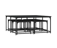 Vidaxl Ensemble de 5 tables gigognes modulables noir - Jusqu'à -53% de remise