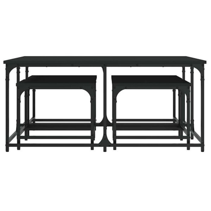 Vidaxl Ensemble de 5 tables gigognes modulables en bois noir - Jusqu'à -57%