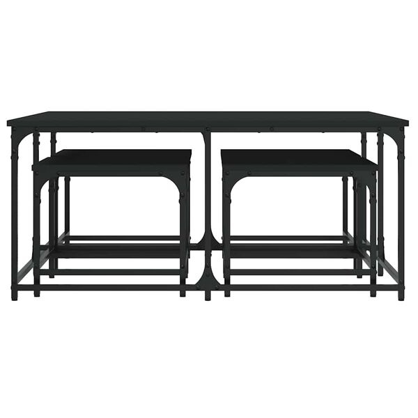 Vidaxl Ensemble de 5 tables gigognes modulables en bois noir - Jusqu'à -57%