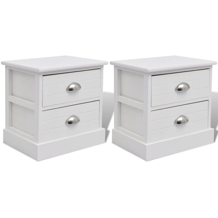 Lot de 2 tables de chevet style français - Blanc - Jusqu'à -34%