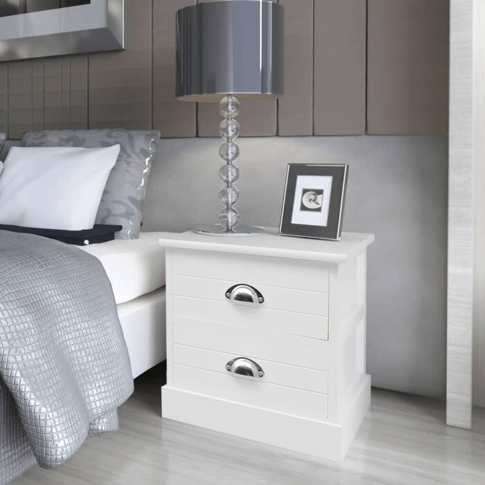 Lot de 2 tables de chevet style français - Blanc - Jusqu'à -34%