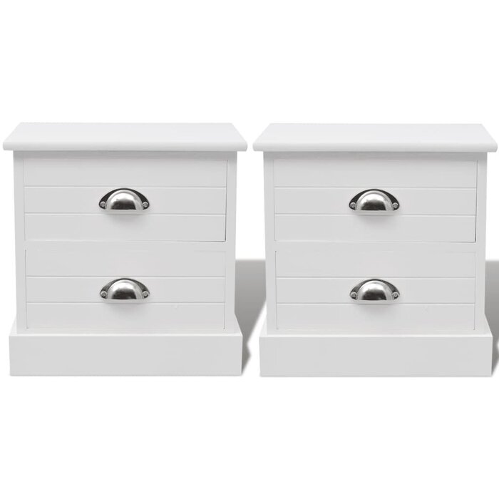 Lot de 2 tables de chevet style français - Blanc - Jusqu'à -34%