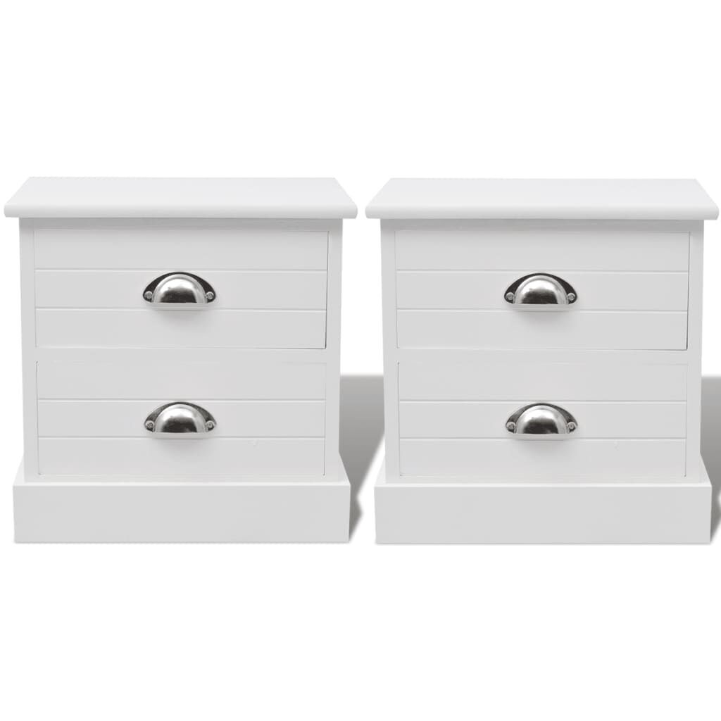 Lot de 2 tables de chevet style français - Blanc - Jusqu'à -34%