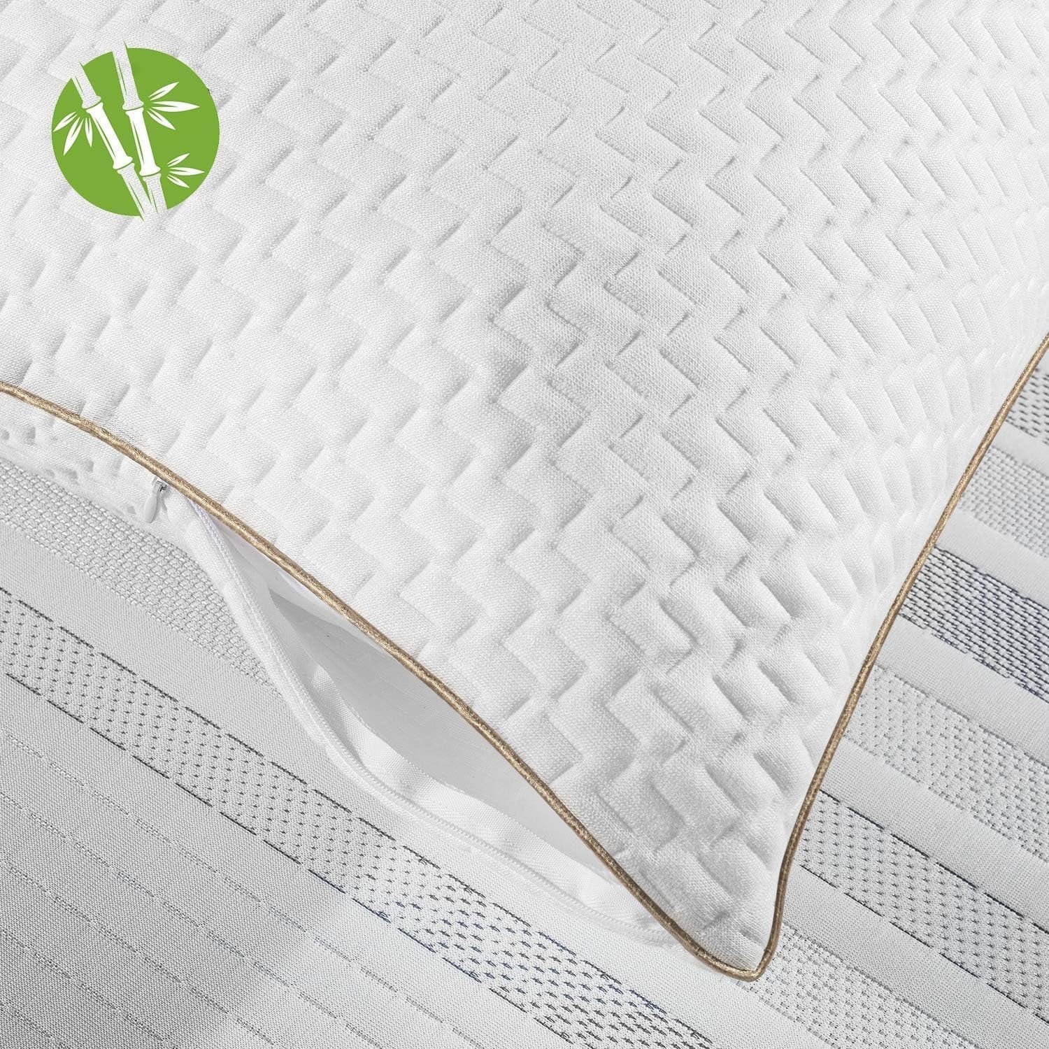 Lot de 2 Oreillers Bambou 60x60cm - Confort Ergonomique - Jusqu'à -33%