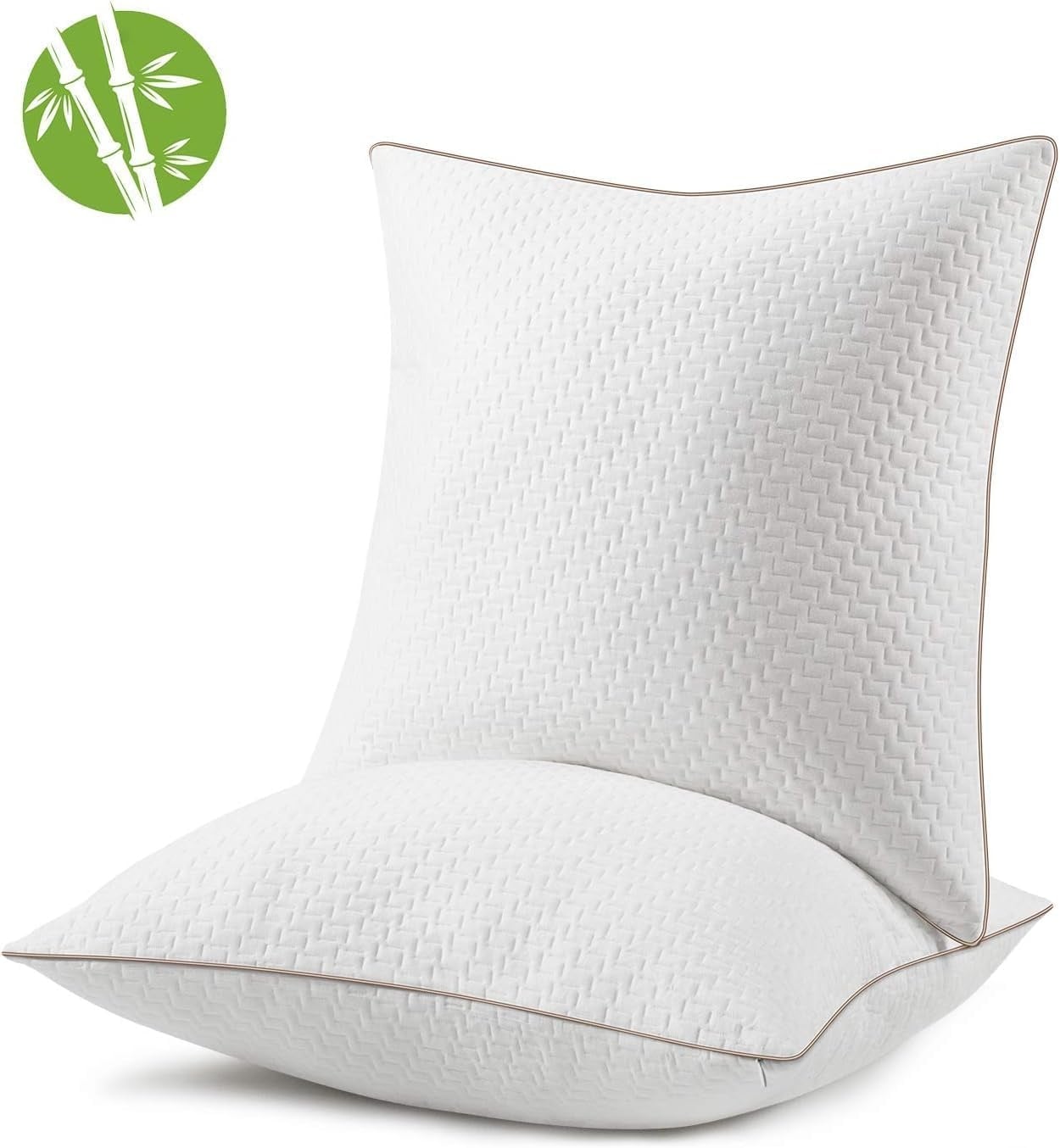 Lot de 2 Oreillers Bambou 60x60cm - Confort Ergonomique - Jusqu'à -33%