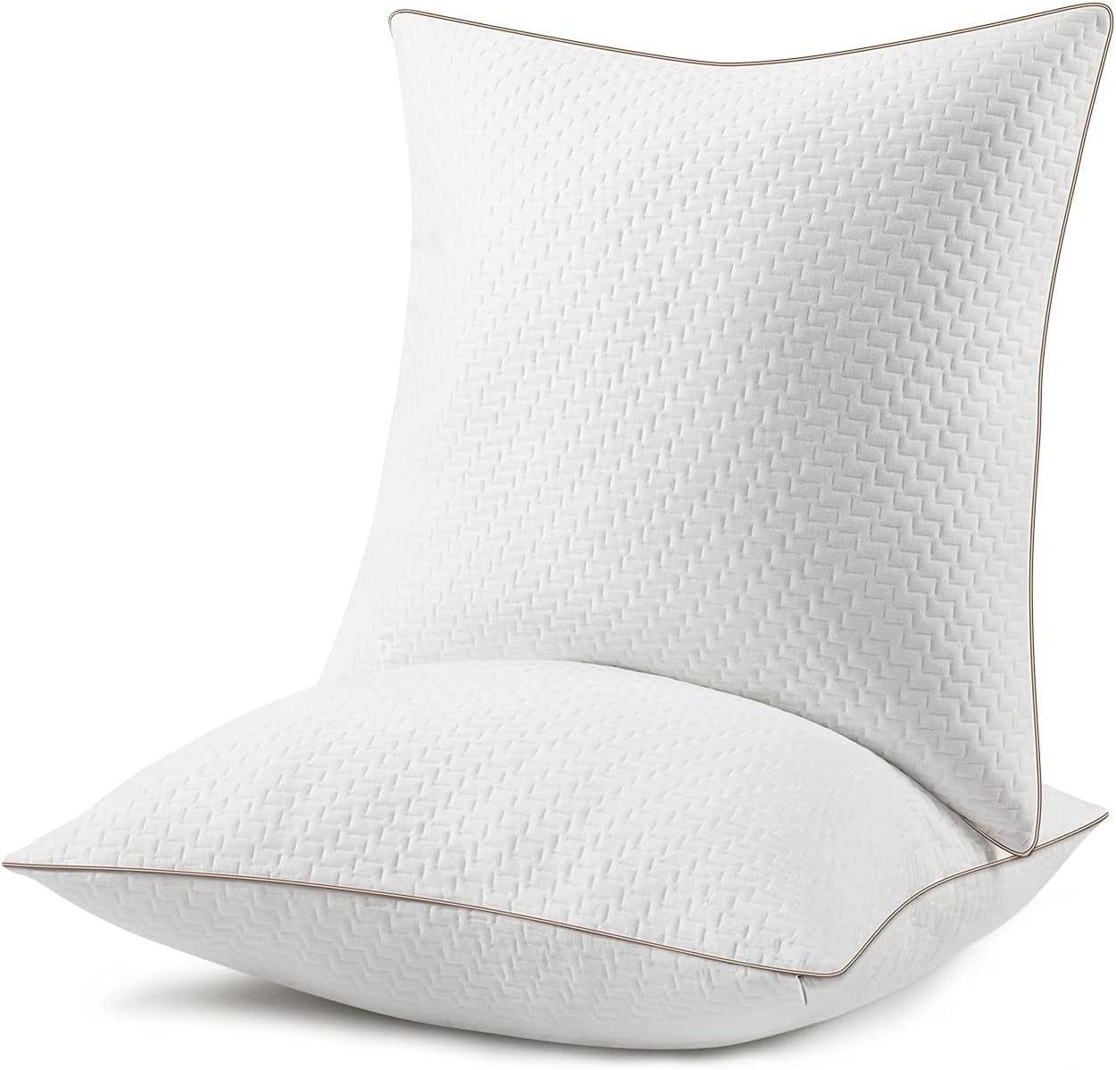 Lot de 2 Oreillers Bambou 60x60cm - Confort Ergonomique - Jusqu'à -33%