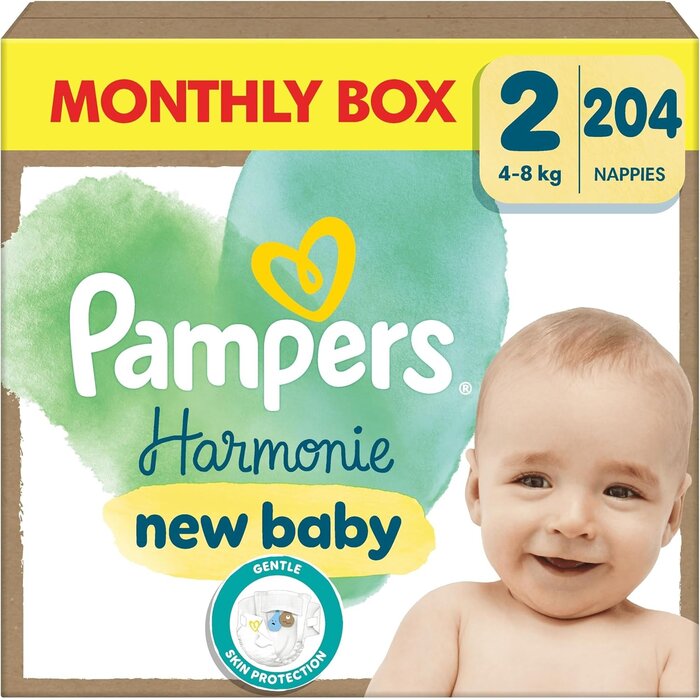 Lot de 204 Couches Bébé Taille 2 (4-8kg) - Jusqu'à -29%