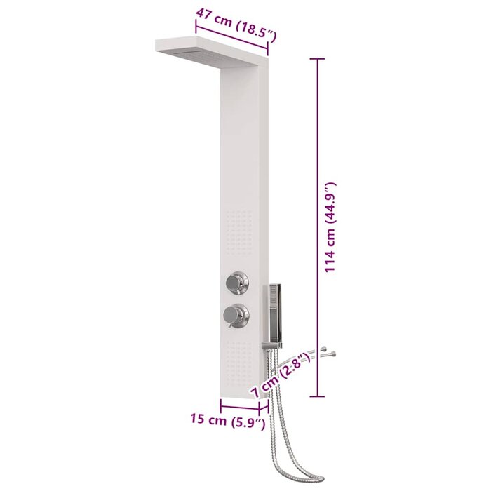 Panneau de douche multifonction aluminium blanc - Jusqu'à 35% de réduction