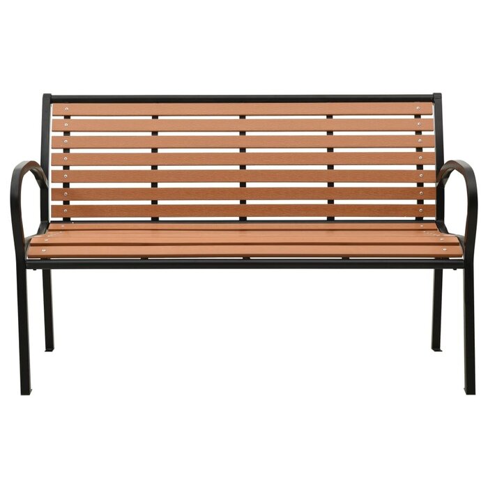 Banc de jardin 116 cm en acier et bois composite - Jusqu'à -35% de réduction