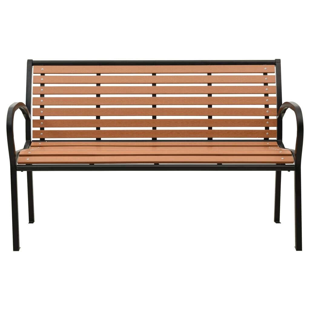 Banc de jardin 116 cm en acier et bois composite - Jusqu'à -35% de réduction